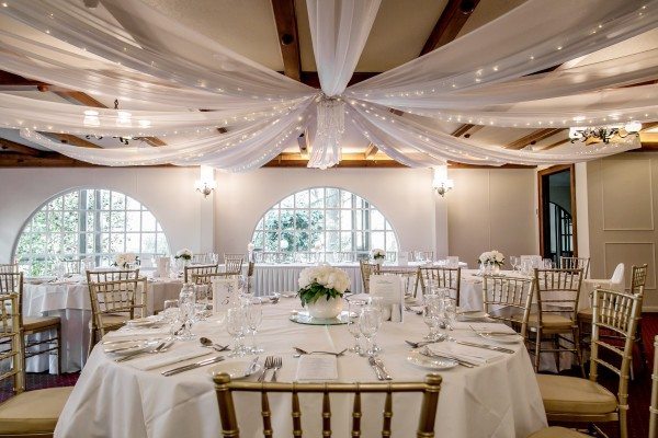 Ceiling draping with fairy lights